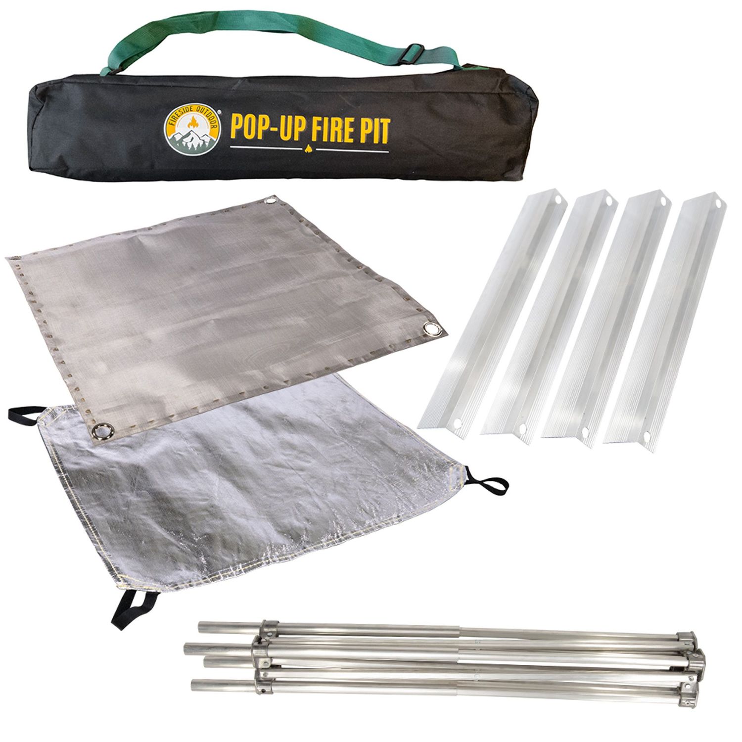 Fireside Outdoor Portable Pop-Up Fire Pit w/ Heat Shield