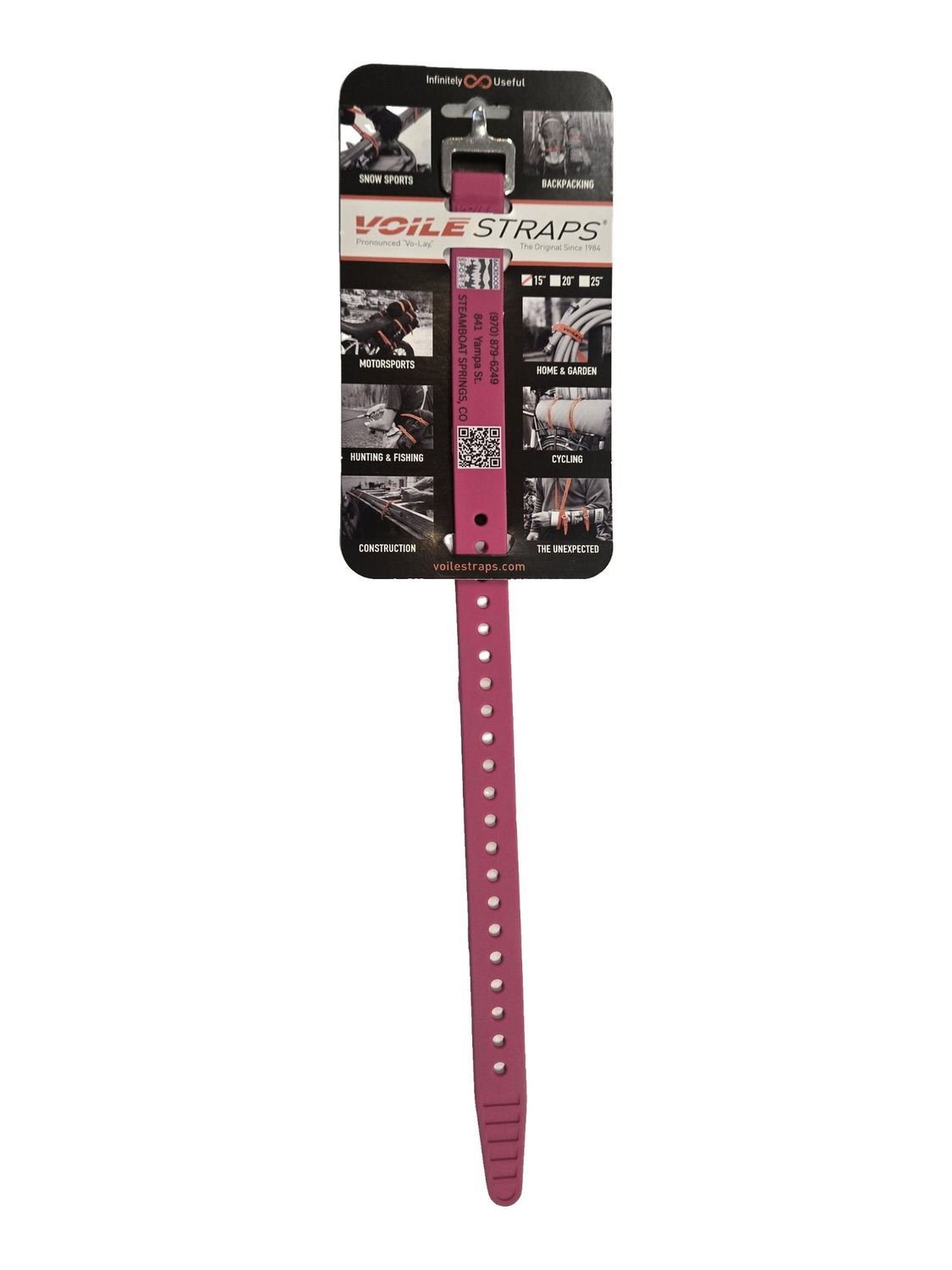Voile 15 in Backdoor Sports Logo Ski Strap, Color: Magenta