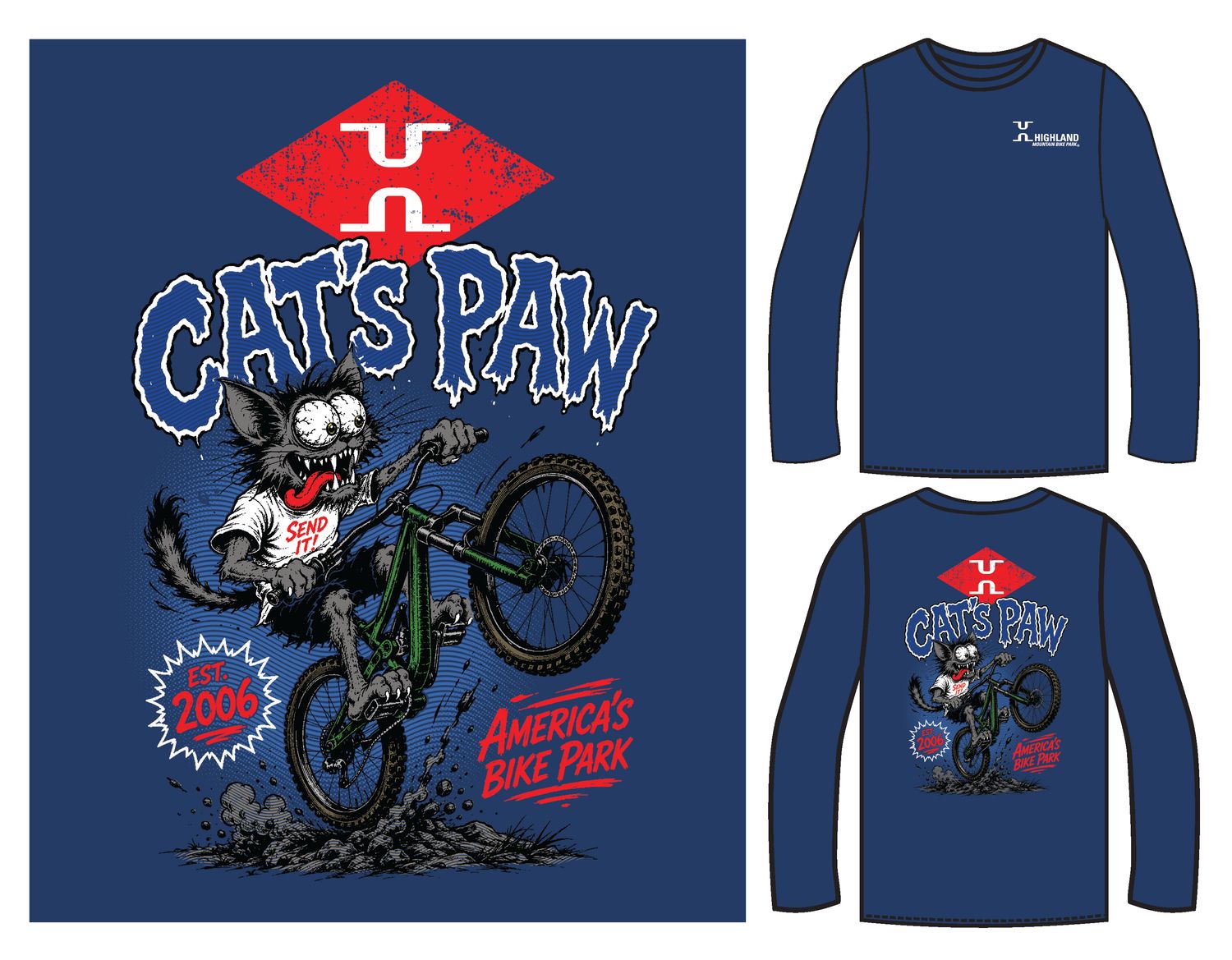 Highland Cats Paw  LS Tee