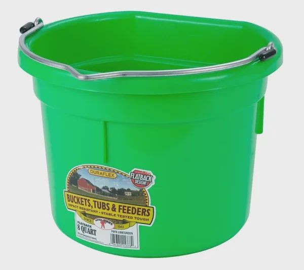 8 Qt Flatback Bucket : lime green