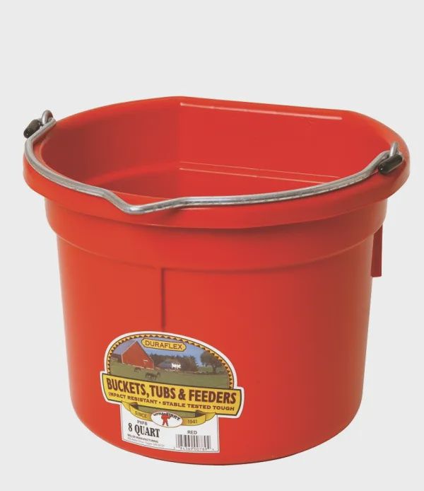 8 Qt Flatback Bucket : red