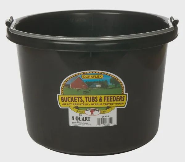 8 qt Round Bucket : black