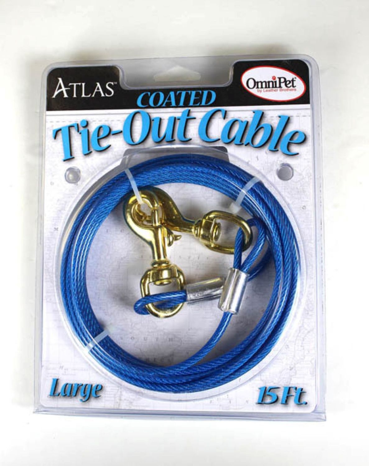 Tie Out Cable 15' LARGE - BLUE