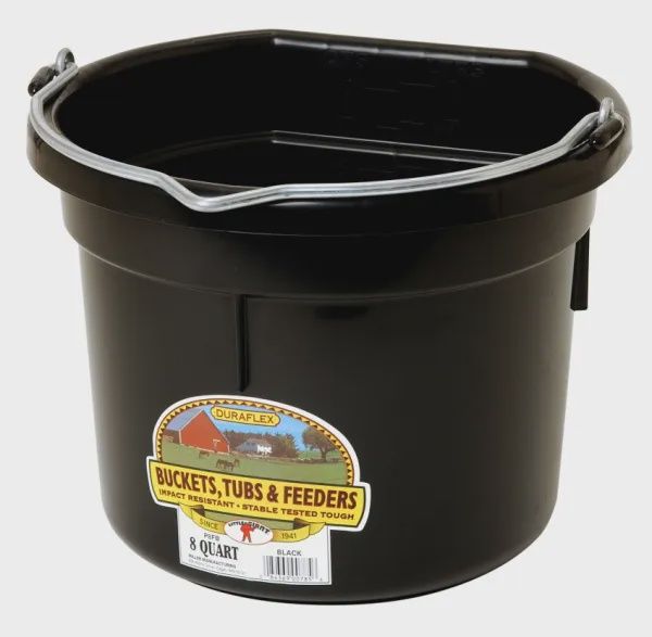 8 Qt Flatback Bucket : black