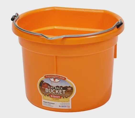 8 Qt Flatback Bucket : orange