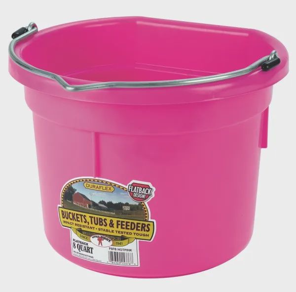 8 Qt Flatback Bucket : hot pink