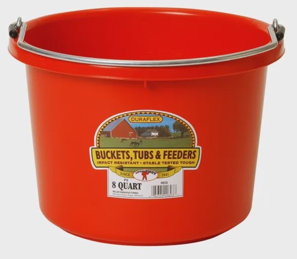8 qt Round Bucket : red