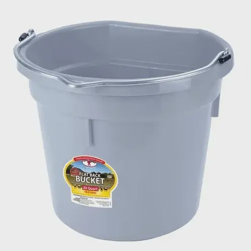 20 Qt Flatback Bucket : Grey