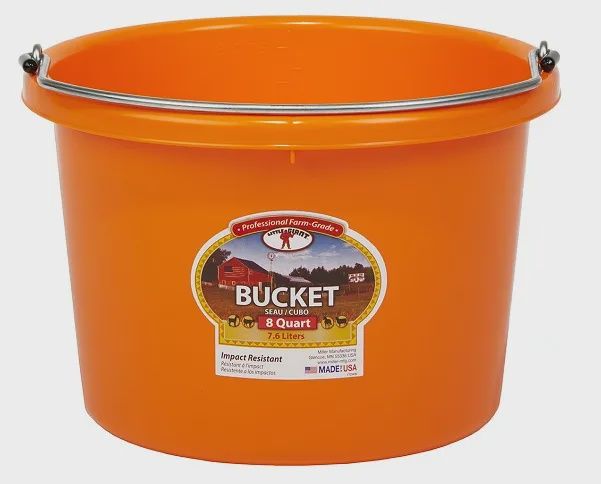 8 Qt Round Bucket : Orange