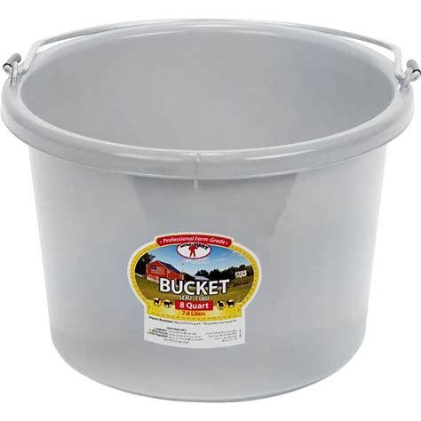 8 Qt Round Bucket : Grey