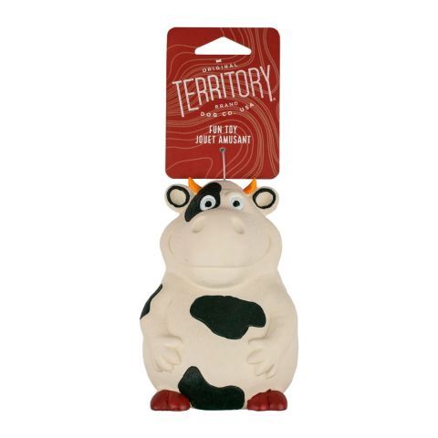 Squeaky Rubber Cow Toy