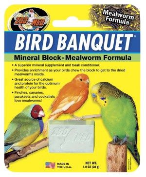 Bird Banquet Mineral Block :  Mealworm