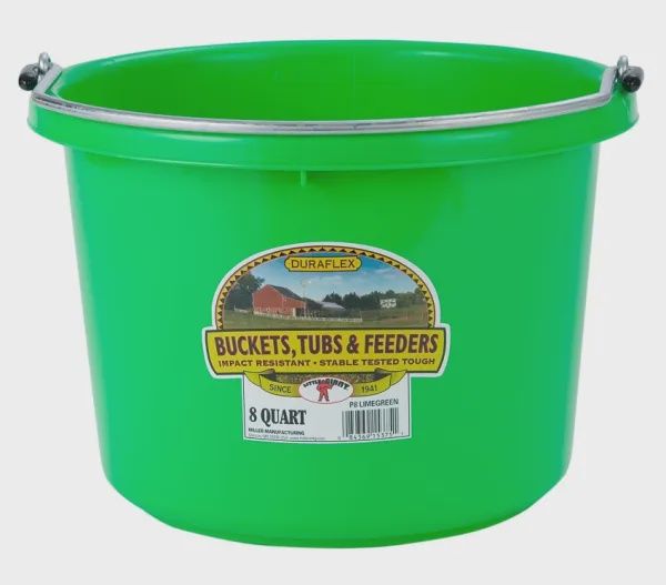 8 qt Round Bucket : Lime Green