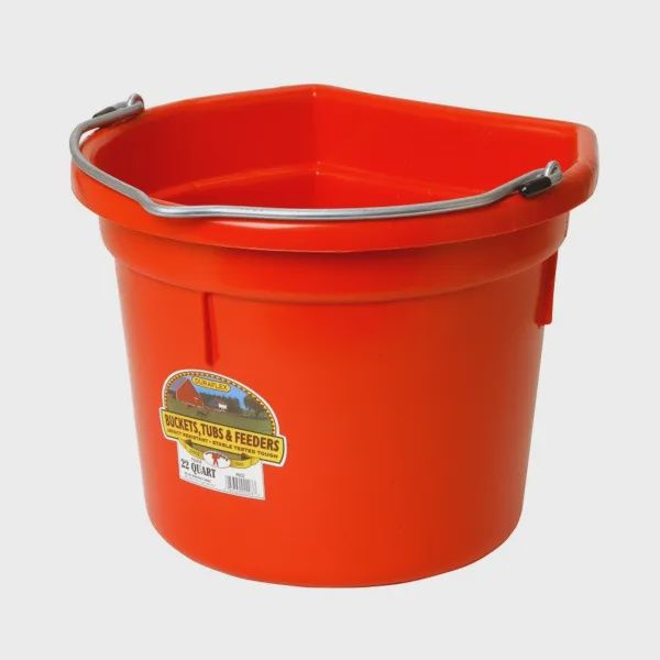 22 Qt Flatback Bucket : Red