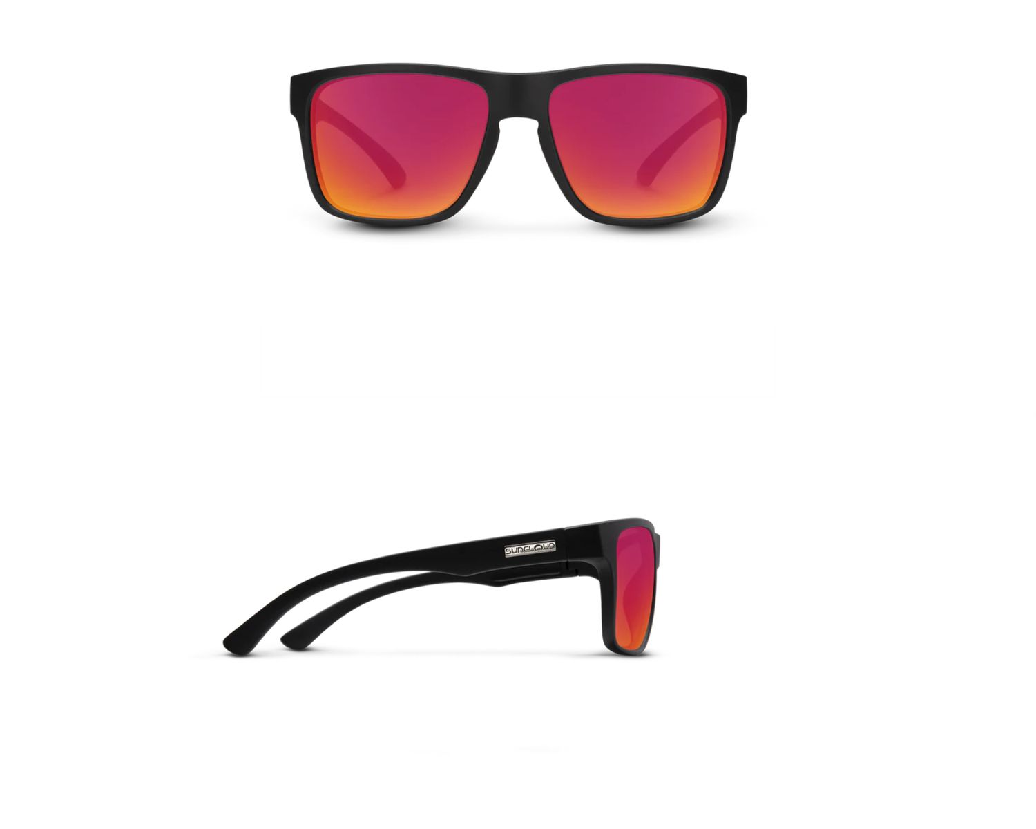 Suncloud Rambler Sunglasses :, Color: Matte Black + Polar Red Mirror