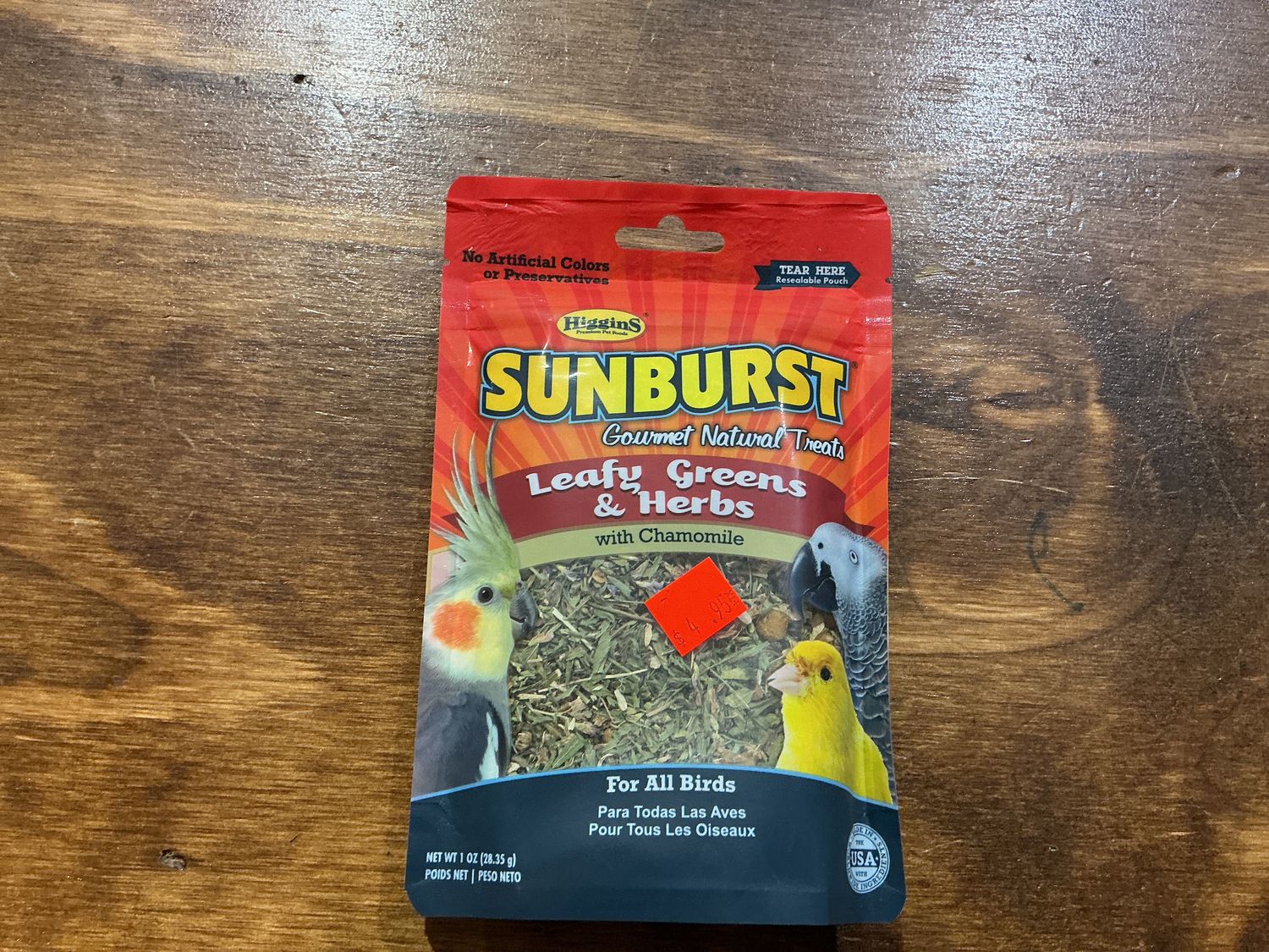 Sunburst Leafy Green + Herbs 5oz Bird Treats