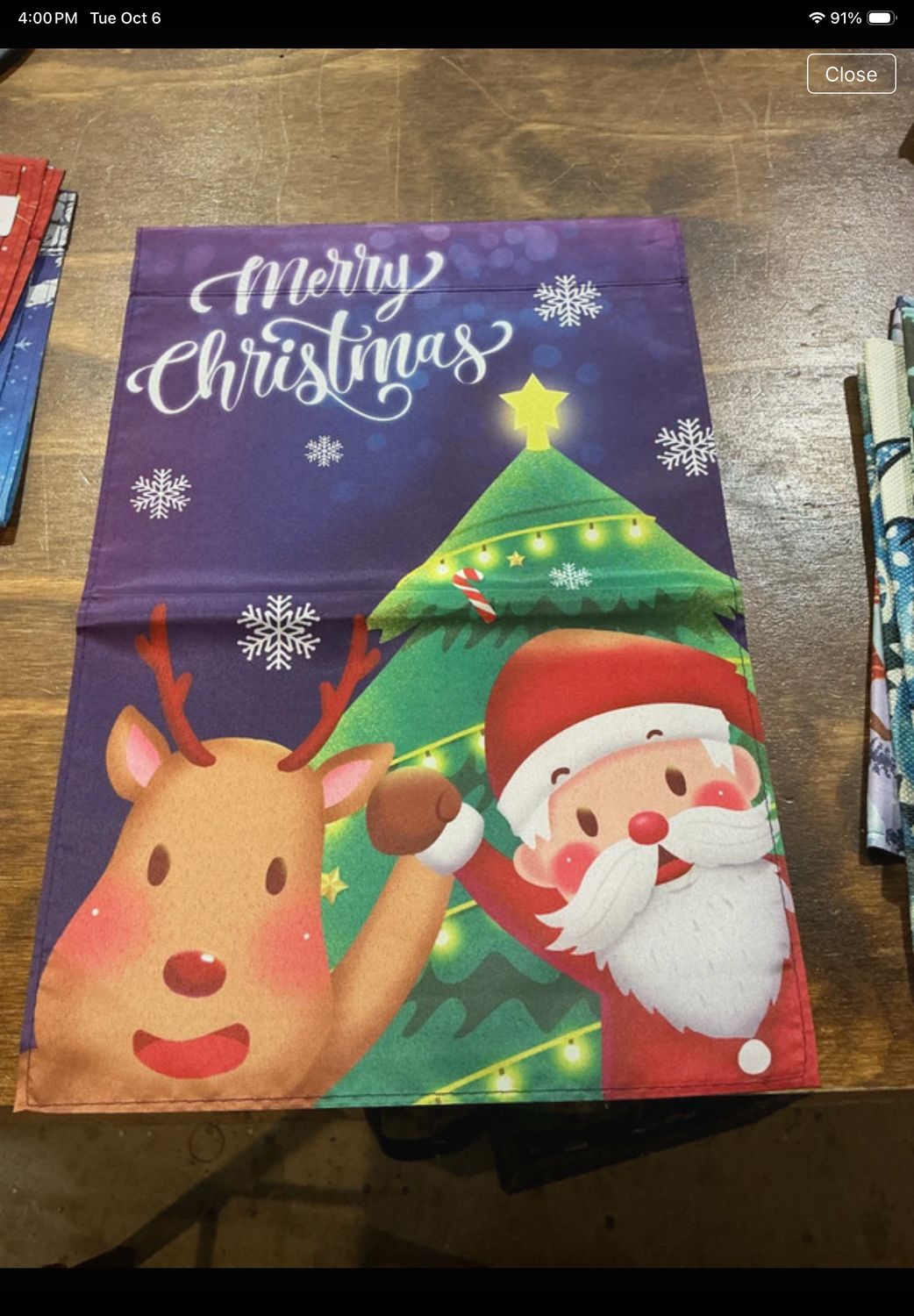 Garden Flag Santa + Reindeer