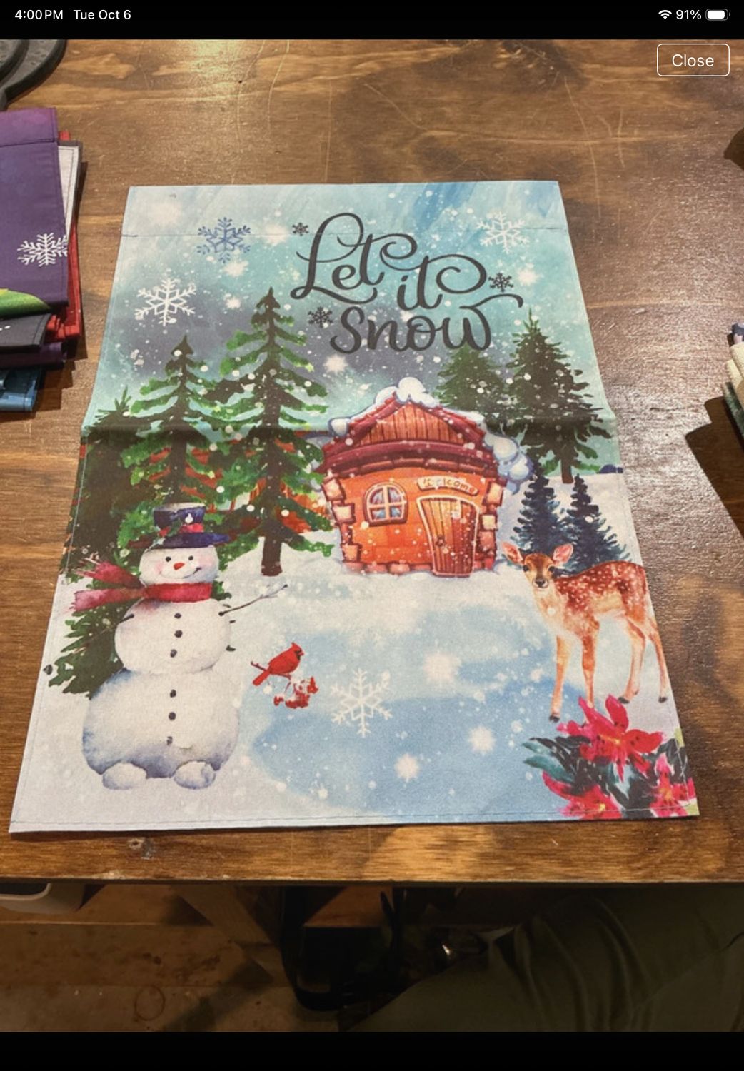 Garden Flag Let It Snow