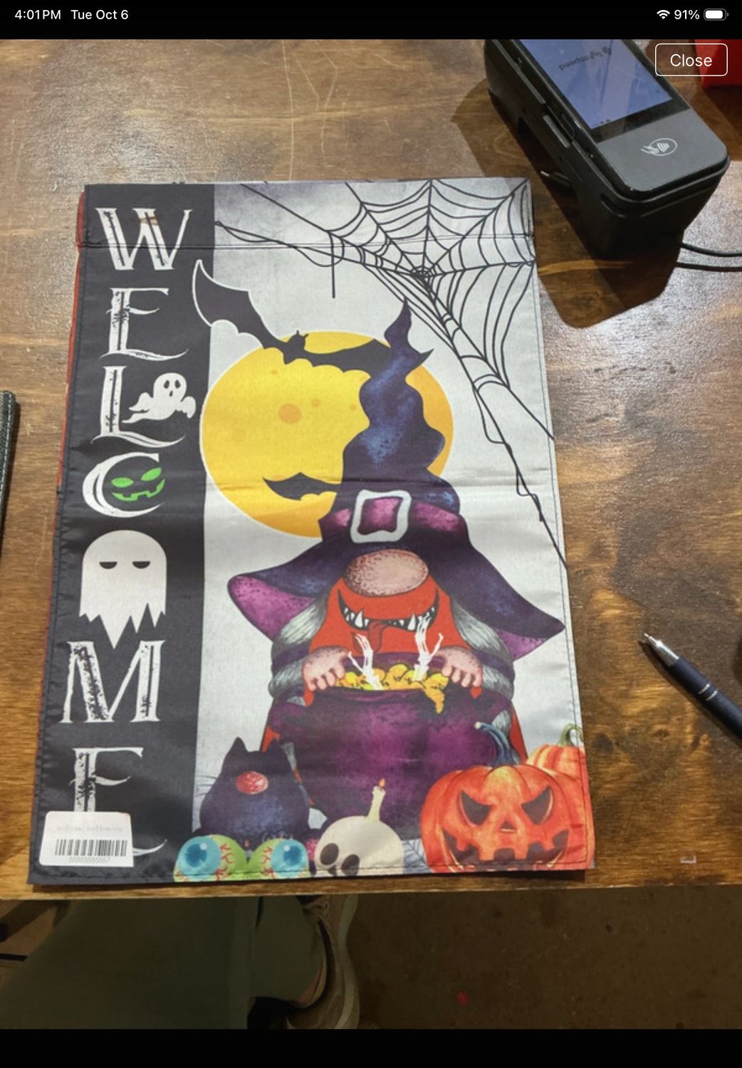 Garden Flag Halloween Gnome