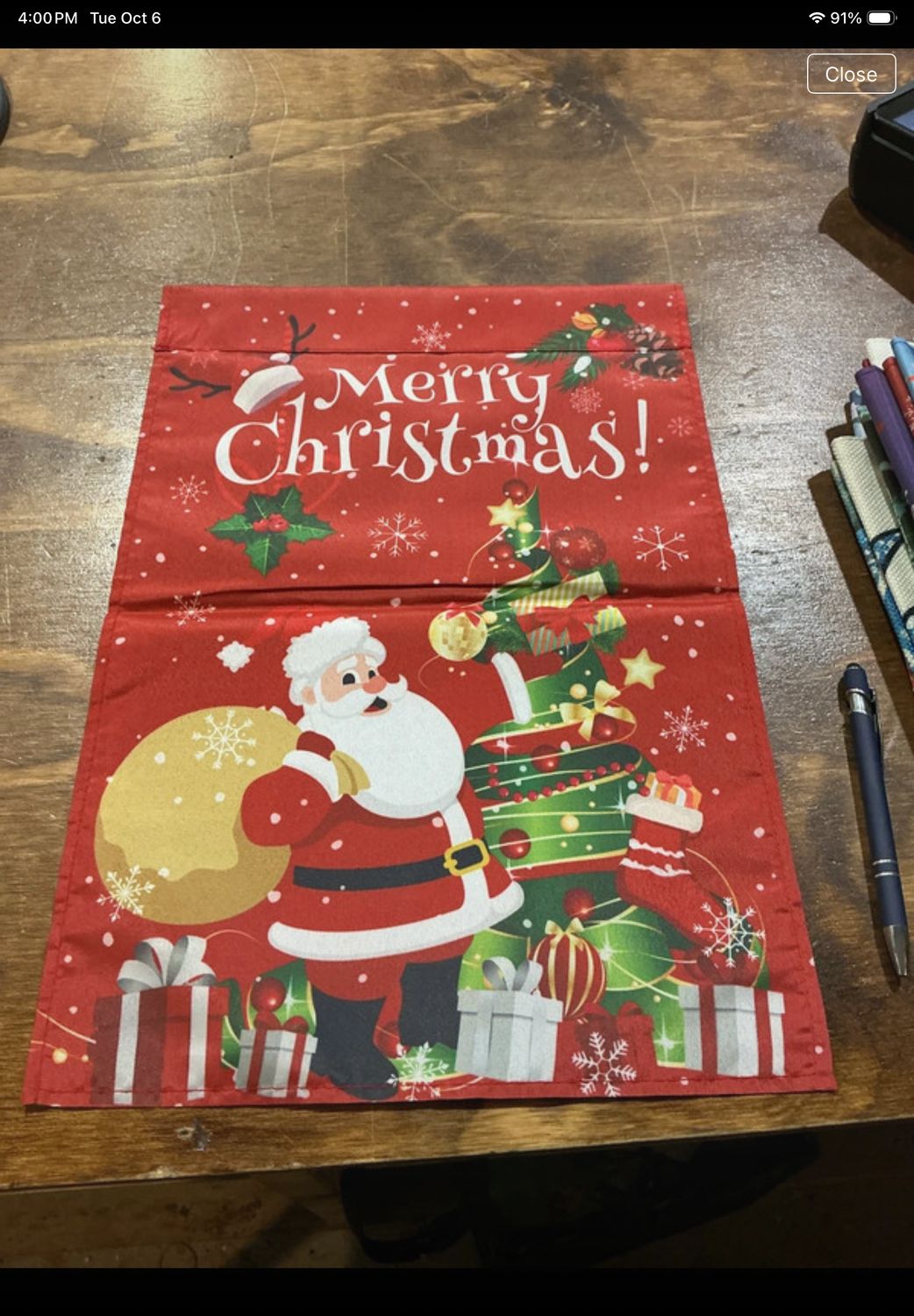 Garden Flag Red Merry Christmas