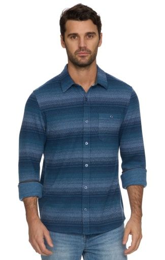 LAWRENCEVILLE LS HERO KNIT FLANNEL, Colour: blue combo, Size: M
