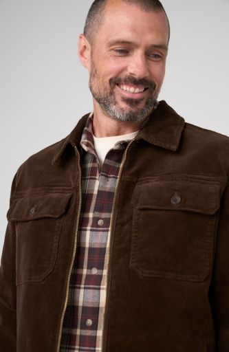men's 2 way zip jacket, Colour: brown, Size: M