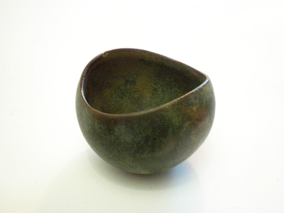 Rare Vintage Sugar Bowl from in Moss green Variegated Glaze, Mint Condition