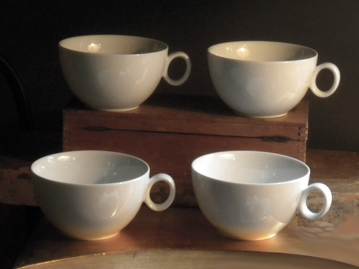 Set of four Rosenthal Cups in Glossy white