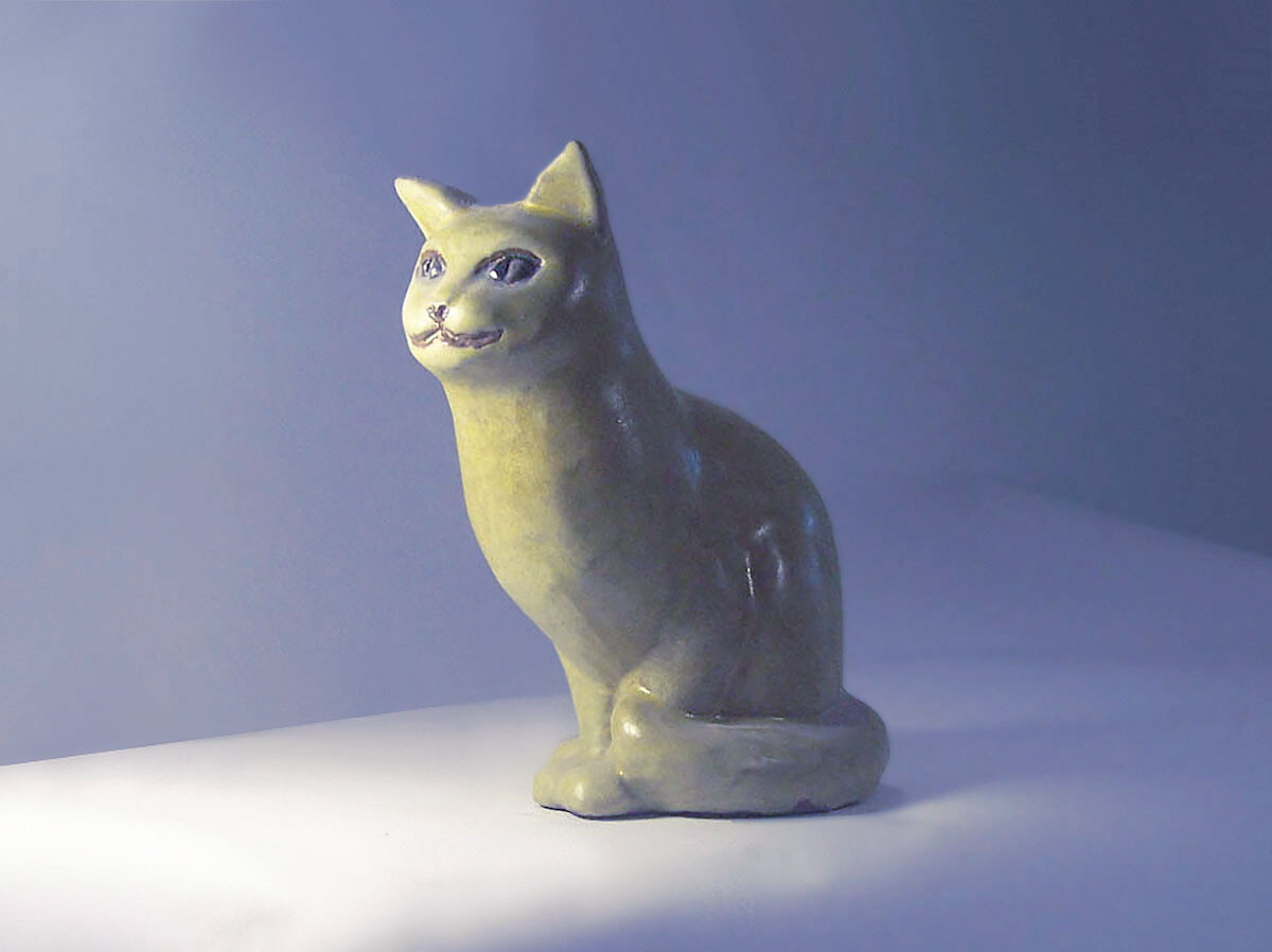 Sitting Cat By Brenda in Rare Yellow Glaze