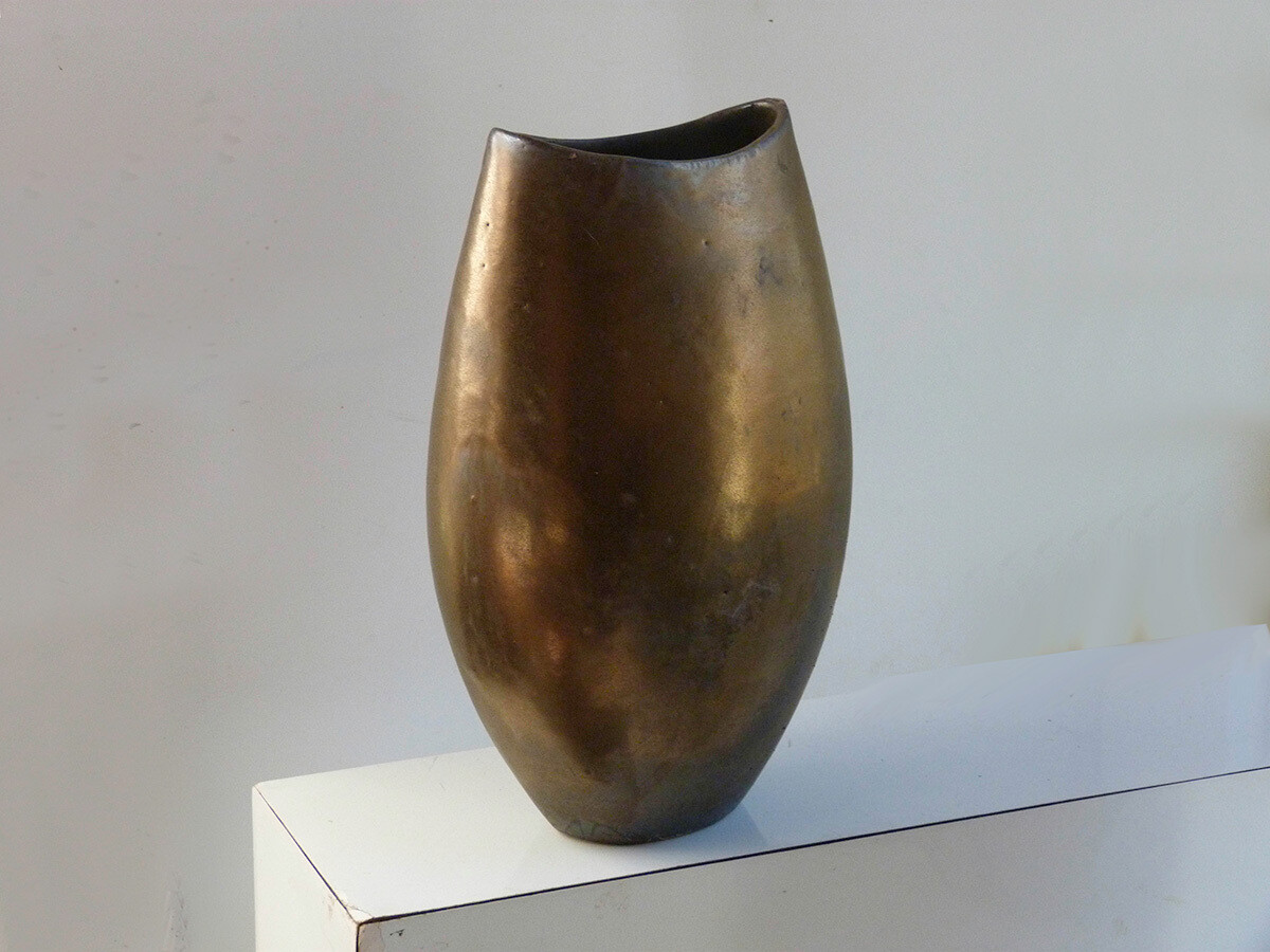 Cycladic Vase in Bronze Glaze circa decade of 2010