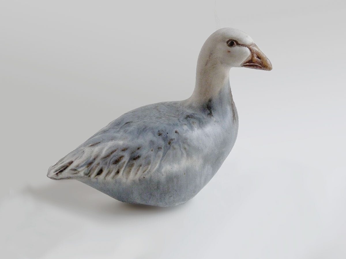 Goose Facing Right, Blue Gray, Vintage, Mint