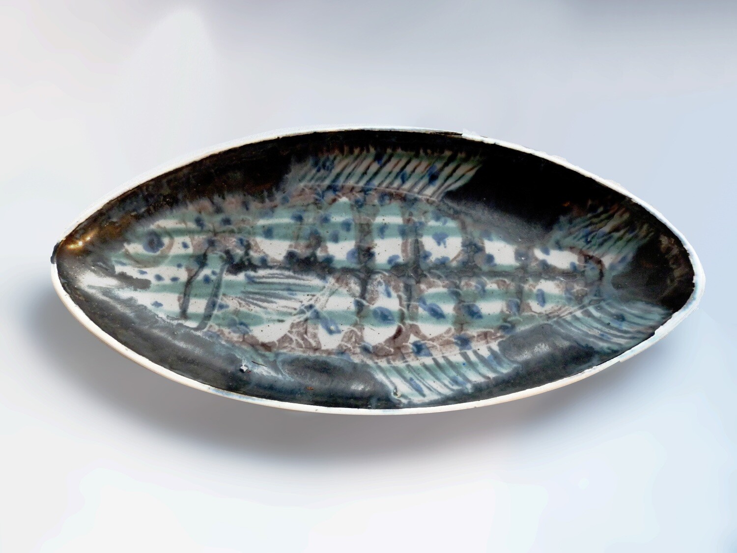 One of a Kind Platter with Unique Fish by Brenda
