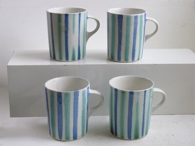 Vintage Prototype of Straight Mug in Blue Stripes