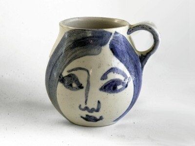 Two Faces of A Lady in Blue Mug by Brenda