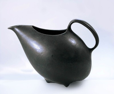 Rare Large Vintage Mid-century  Pitcher by Weston Neil Andersen in Ebony-Brown Glaze
