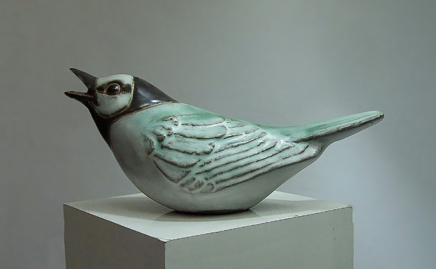 Stoneware Wren Sculpture, Handcrafted in the USA