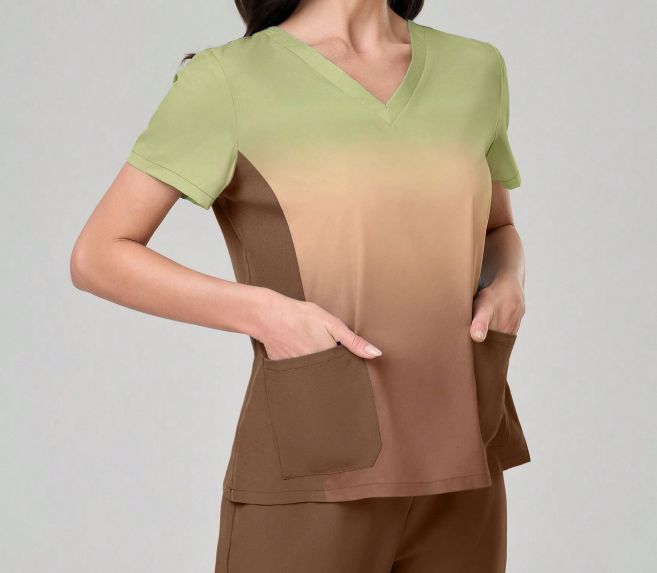 TASKEZ OMBRE SCRUB SHIRT