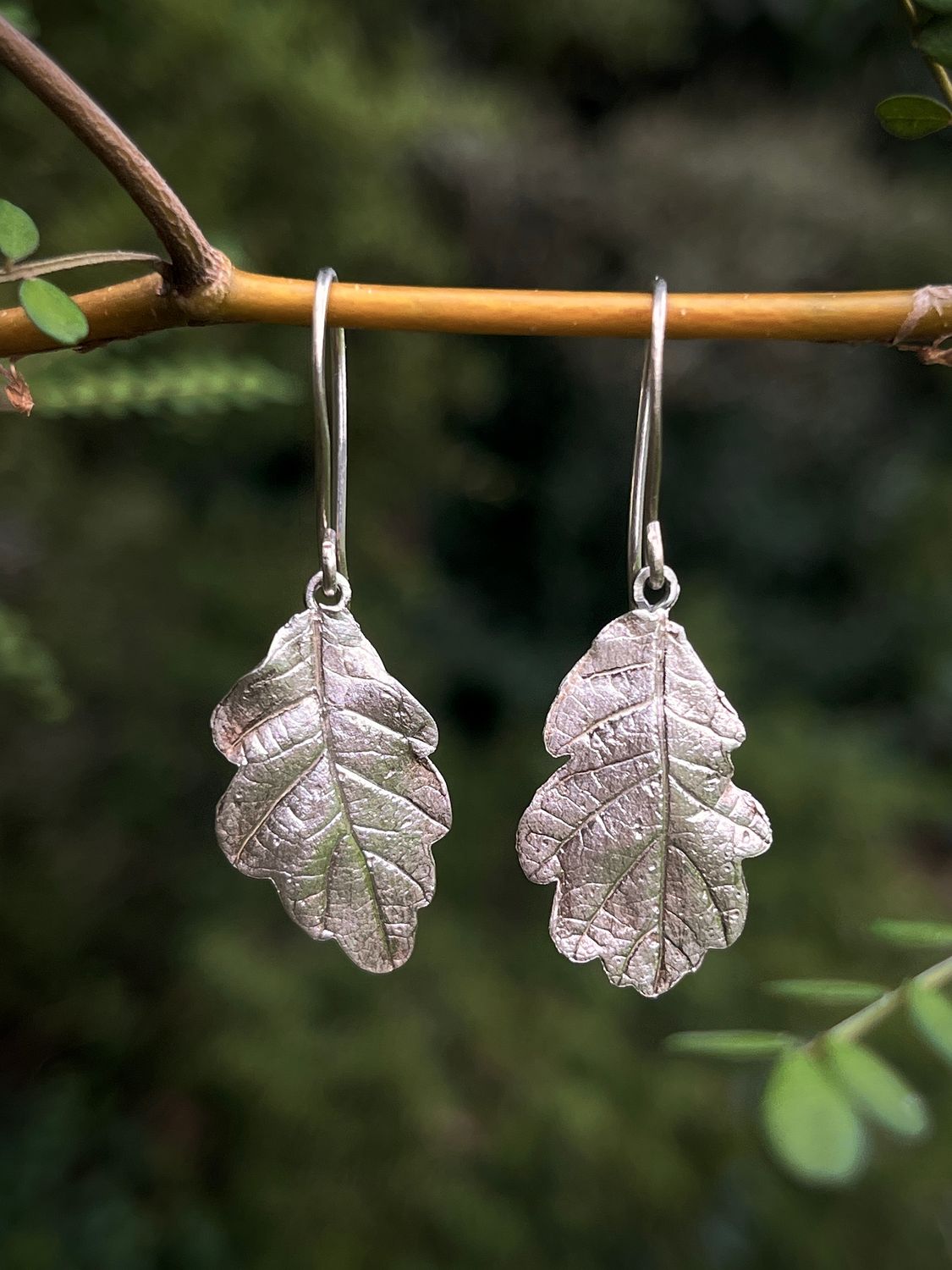 Silver Oak Leaf Earrings