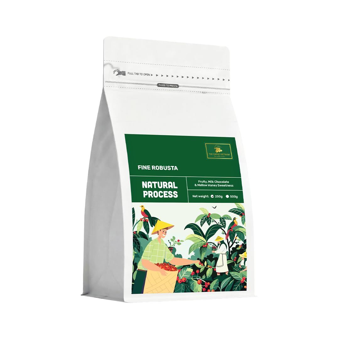 The Caphe Vietnam Fine Robusta Coffee – Anaerobic Natural Process (Single Origin, Whole Beans) 250g…