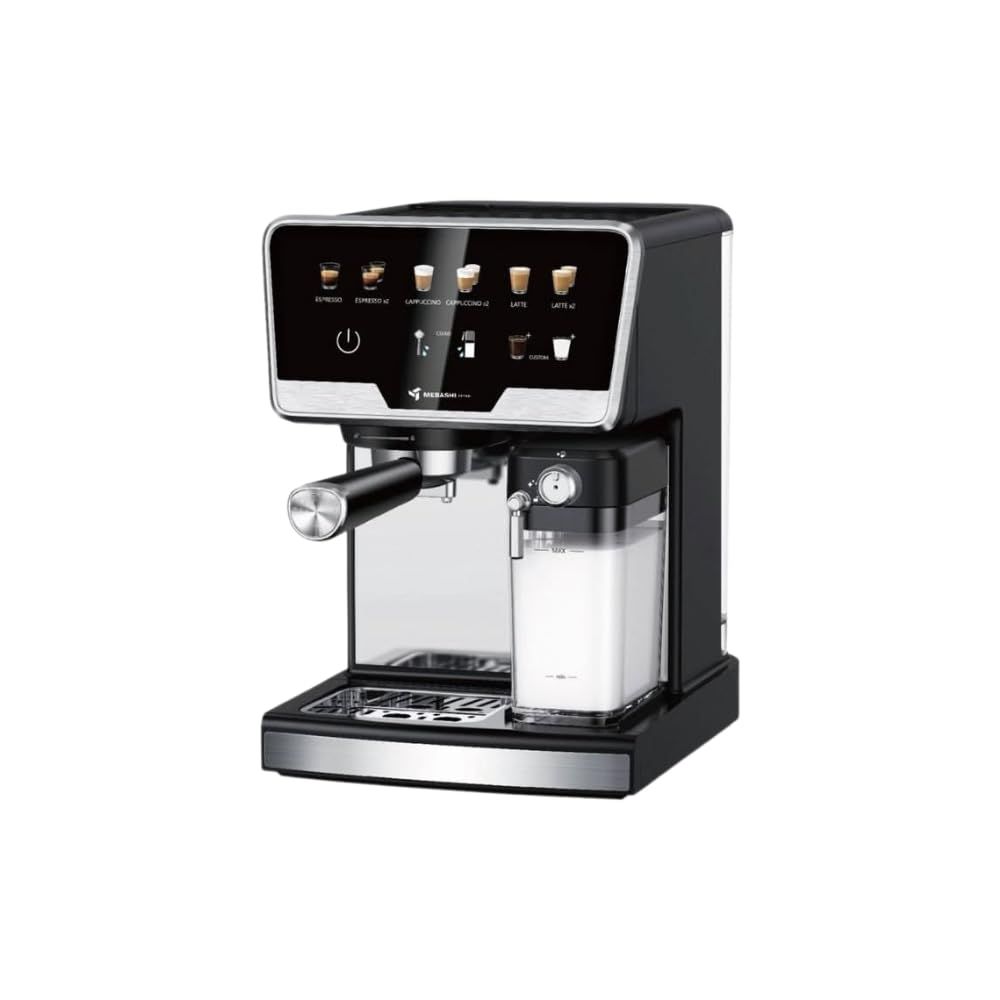 Mebashi ME-ECM2507 Espresso Coffee Machine, 20 Bar ULKA Pump, Touch Panel, 1.7L Water Tank, 500ml M…