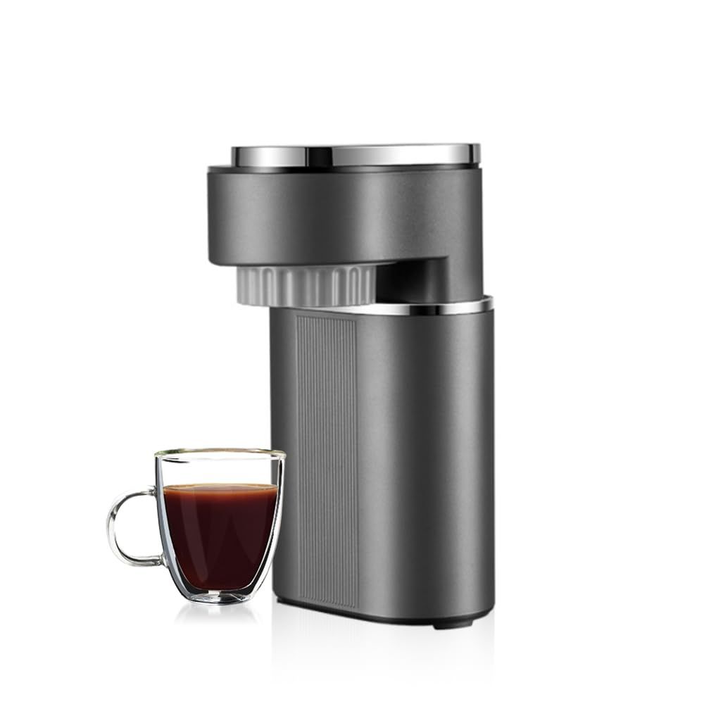 Mini Coffee Maker, Portable Espresso Maker Fast Self-Heating, One-Touch Automatic Coffee Machine, C…