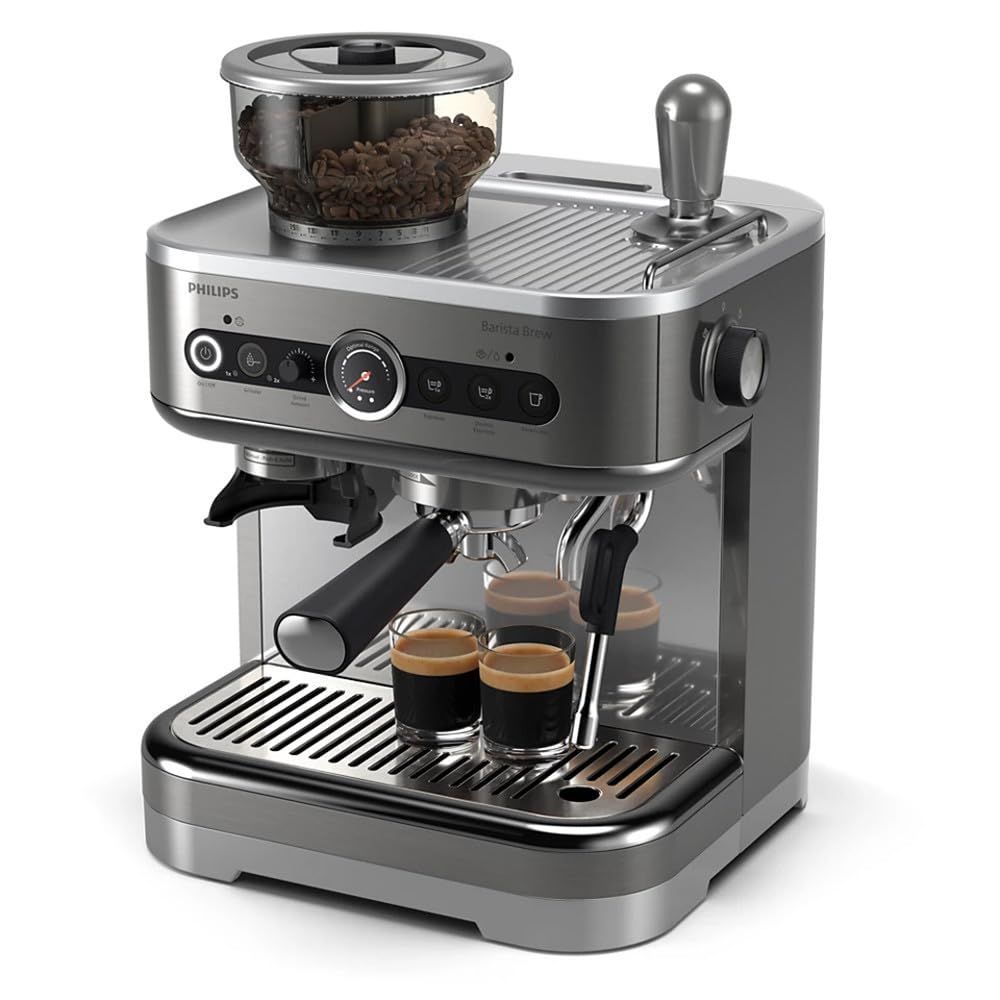 Philips Barista Brew Semi-automatic coffee machine - 280gr dual bean container,stainless steel port…