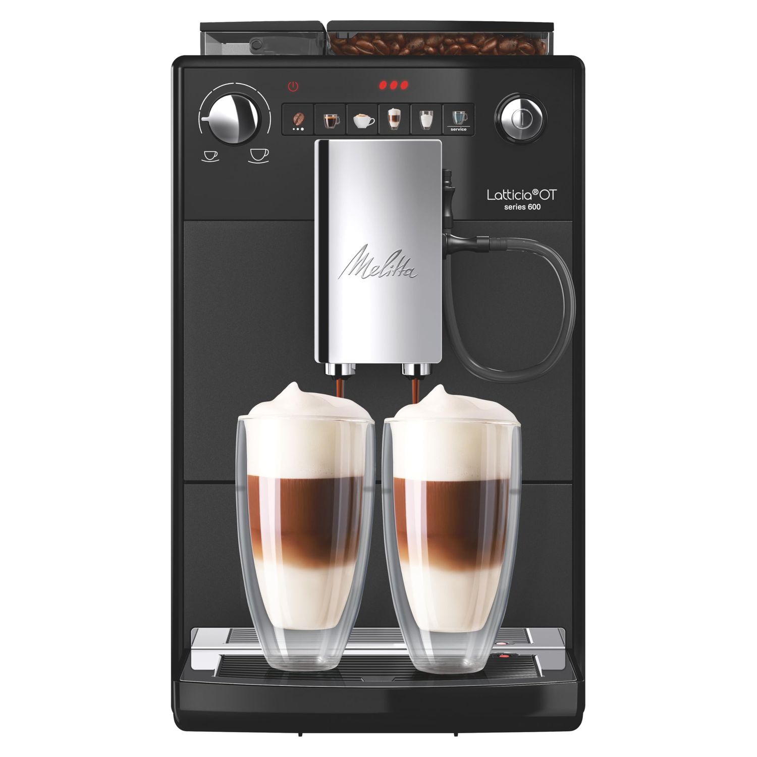 Melitta LATTICIA OT Black F300-100, Automatic Coffee Machine with Grinder &amp; Milk Frother, 2 Years W…
