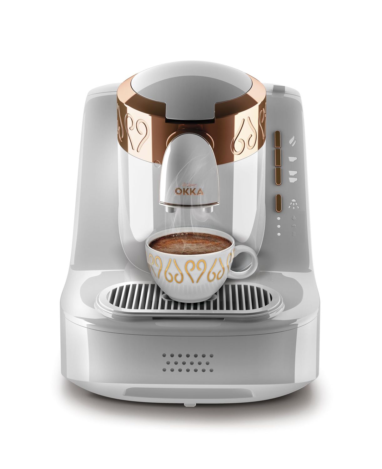 Arzum Okka, Professional Electric Turkish Coffee Maker, Fully Automatic, White/Copper, OK001W, 1 Ye…