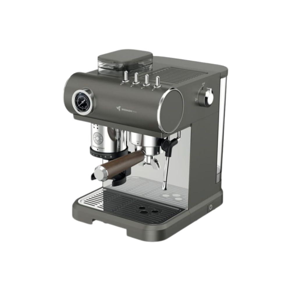 MEBASHI Commercial Espresso Machine with Built-in Grinder, 19 Bar, 1.5L Tank, 1350 W, Black (ME-CCM…