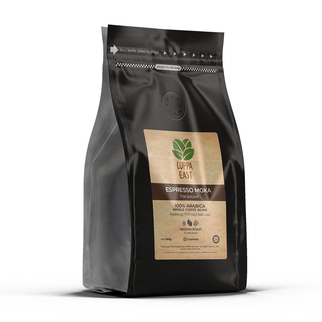 Cuppa East Top Class Espresso Moka Whole Beans, 100% Arabica - Coffee Blend, Medium Roast, Dark Cho…