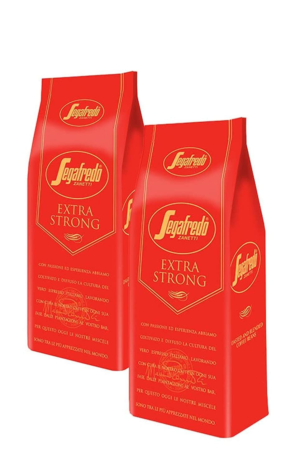 Segafredo - Extra Strong Coffee - Pack of 2 - Whole Beans Coffee