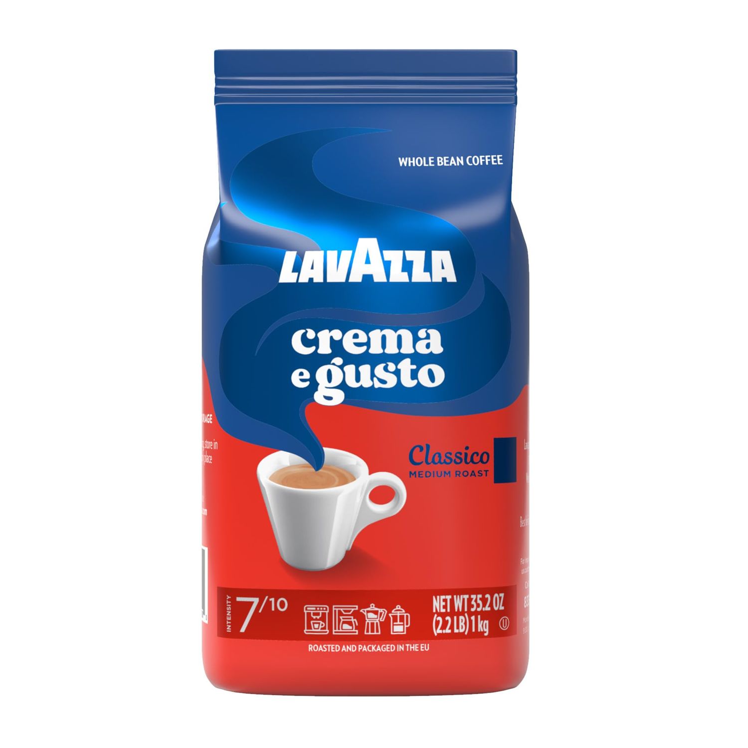 Lavazza Crema E Gusto Whole Bean Coffee 1 kg Bag, Authentic Italian, Blended and roasted in Italy, …
