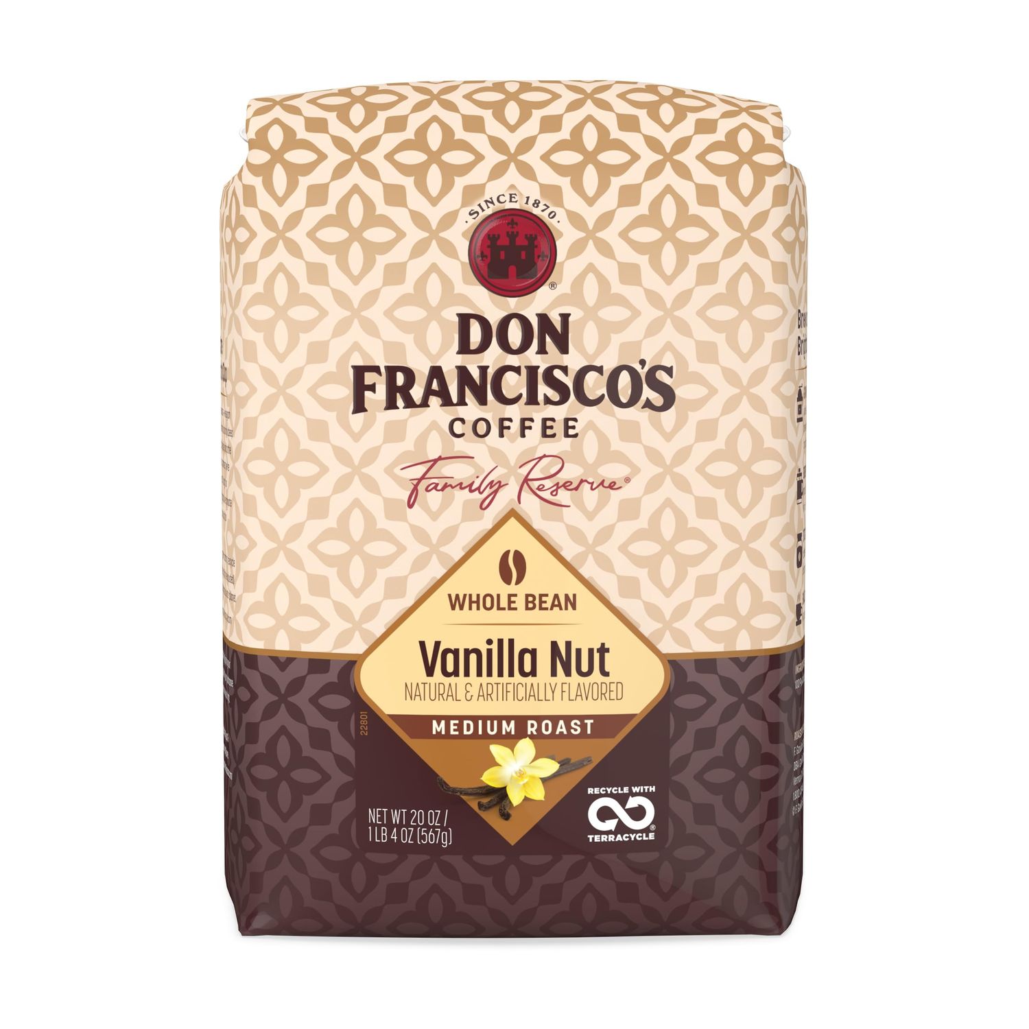 Don Francisco's Vanilla Nut Whole Bean Coffee, Medium Roast – 100% Arabica, Flavored Coffee, 20 oz …