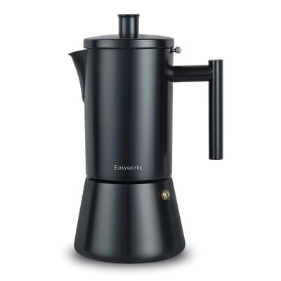 Easyworkz Diego Stovetop Espresso Maker Stainless Steel Italian Coffee Machine Maker 6Cup 300ml Mok…